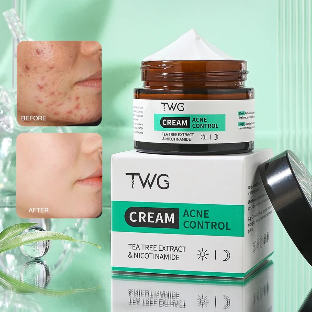 🌿 Sérum & Crème Visage Révolutionnaire – Anti Acné, Hydratation; Éclat Vitaminé (C, B, E) ✨𝒆 100% 𝒃𝒊𝒐