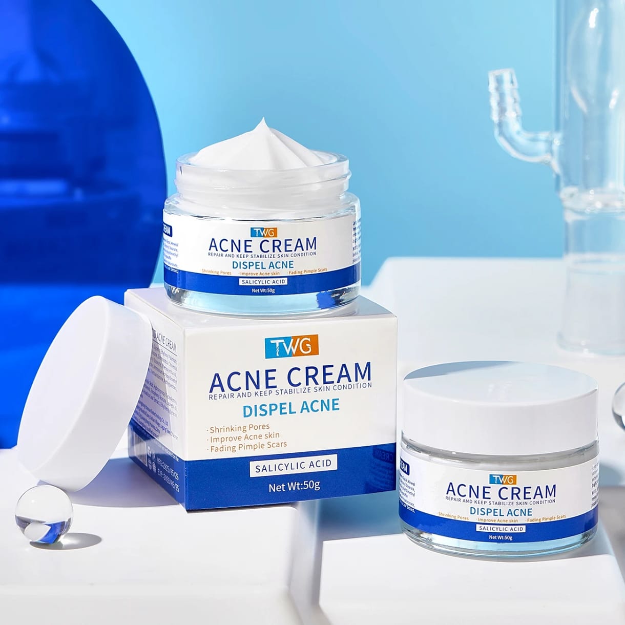 🌿 Sérum & Crème Visage Révolutionnaire – Anti Acné, Hydratation; Éclat Vitaminé (C, B, E) ✨𝒆 100% 𝒃𝒊𝒐